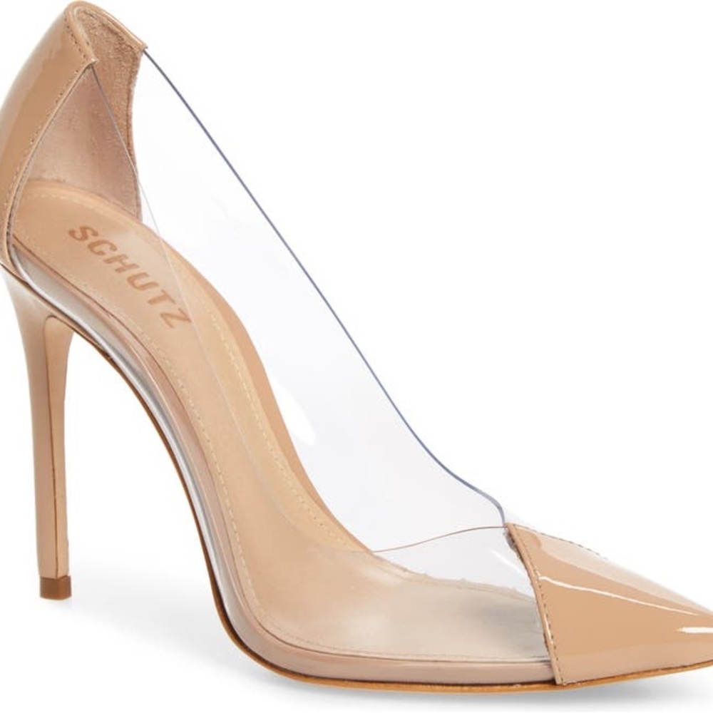 Schultz nude and clear pump 👠 size 8.5 - only been worn once!!